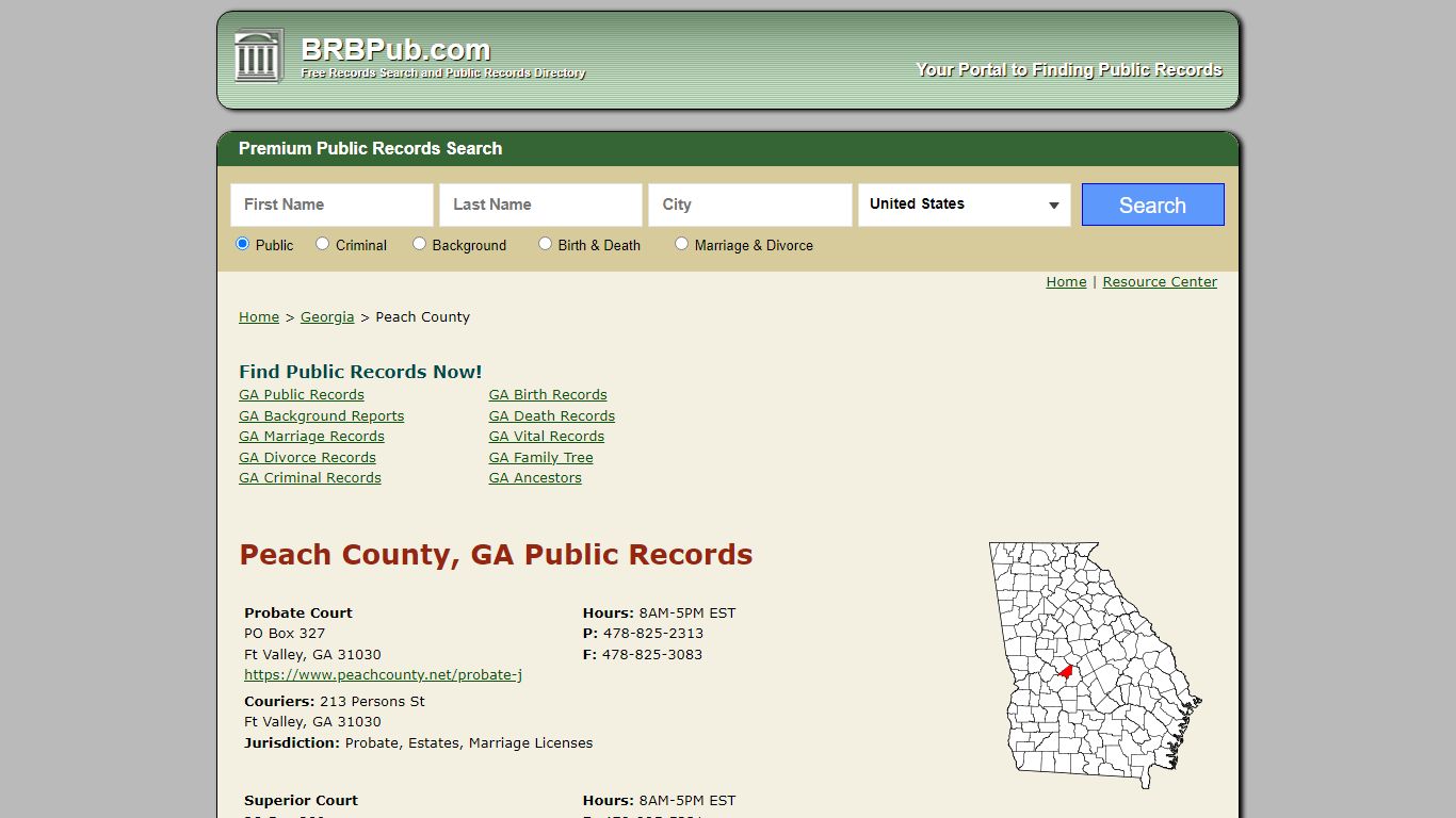 Peach County Public Records | Search Georgia Government Databases