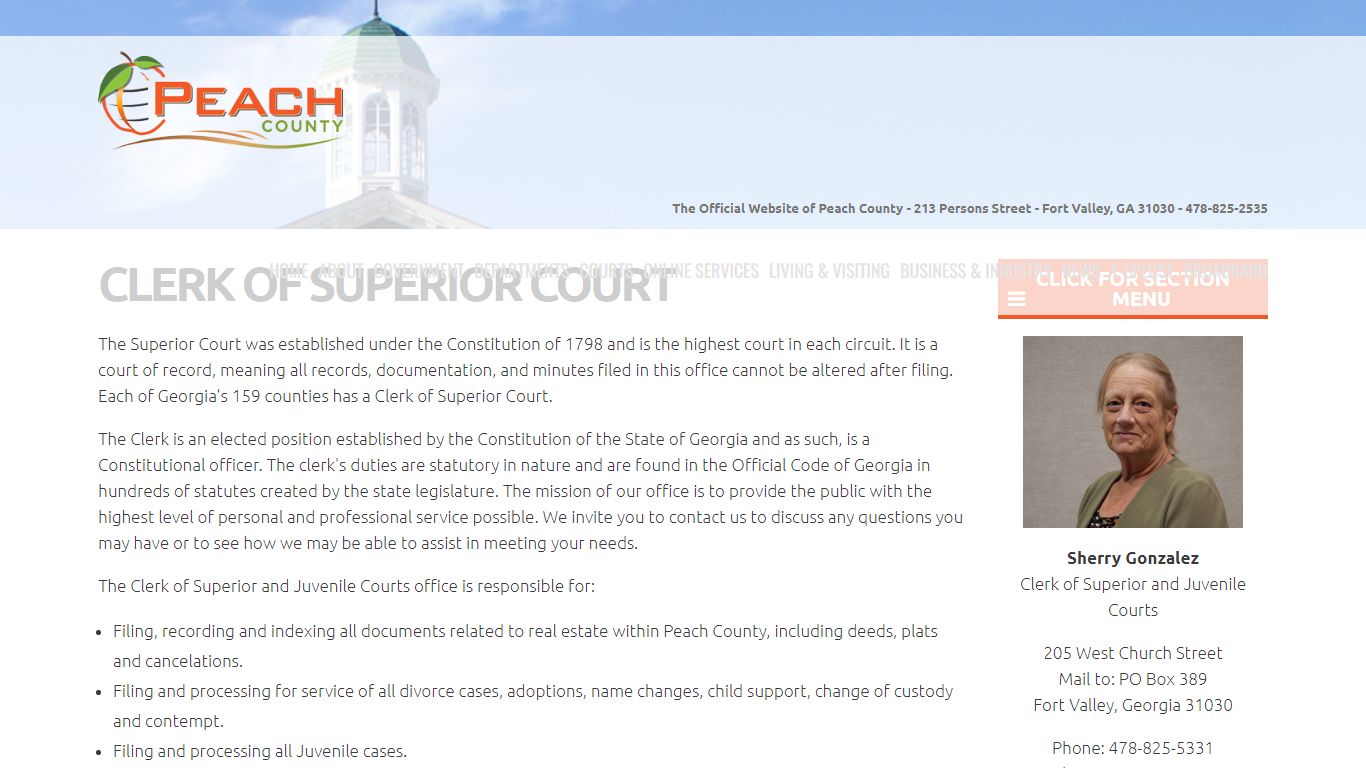 Clerk of Superior Court - Peach County, Georgia